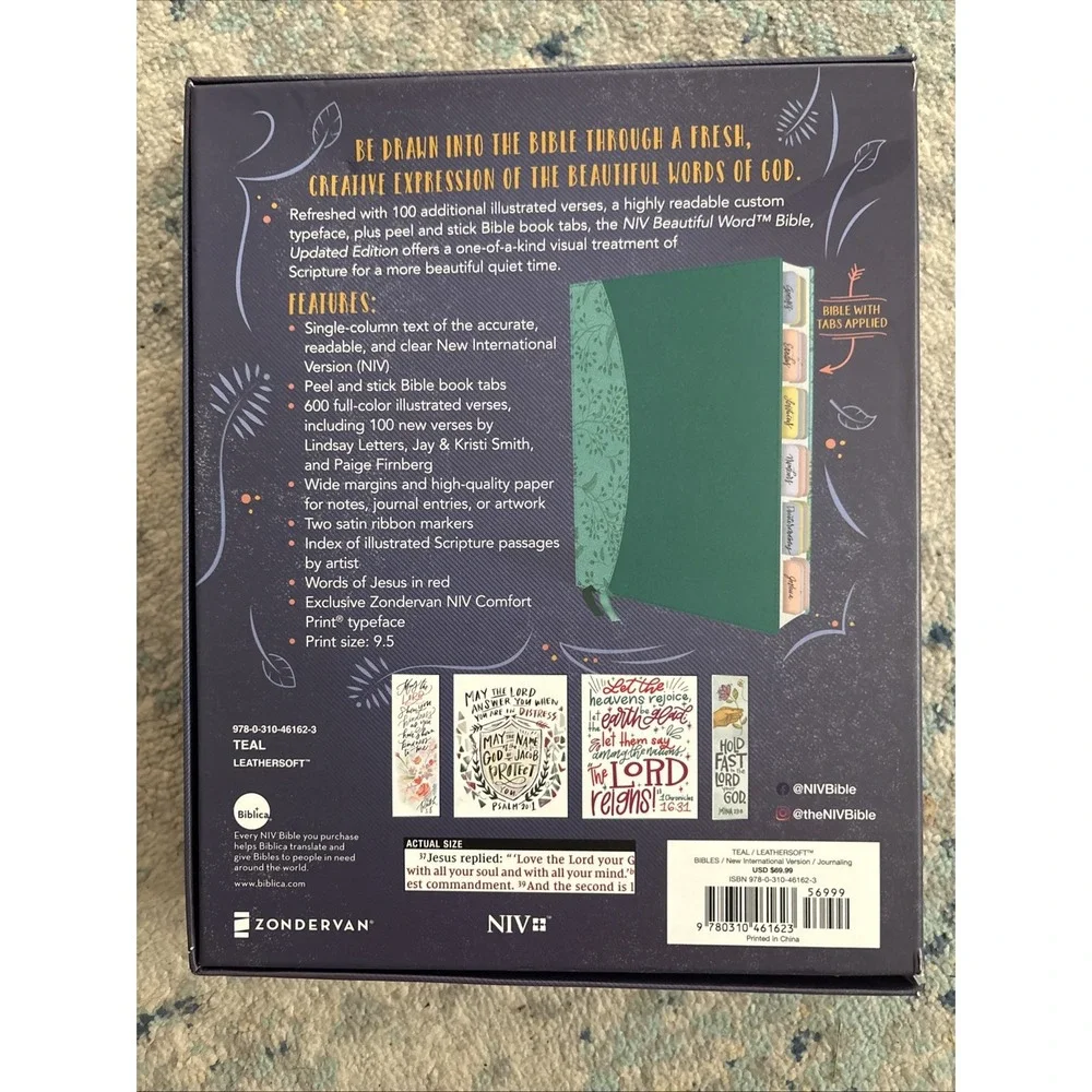 NIV Beautiful Word Bible Updated Edition Peel/Stick Full Color NEW